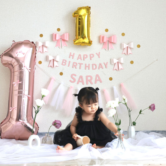 Jumbo flower birthday set (round letters)