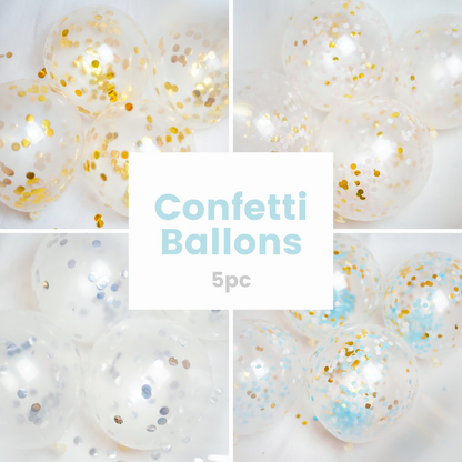 Set of 5 confetti balloons
