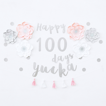 Jumbo Flower 100th Birthday Set (Cursive)
