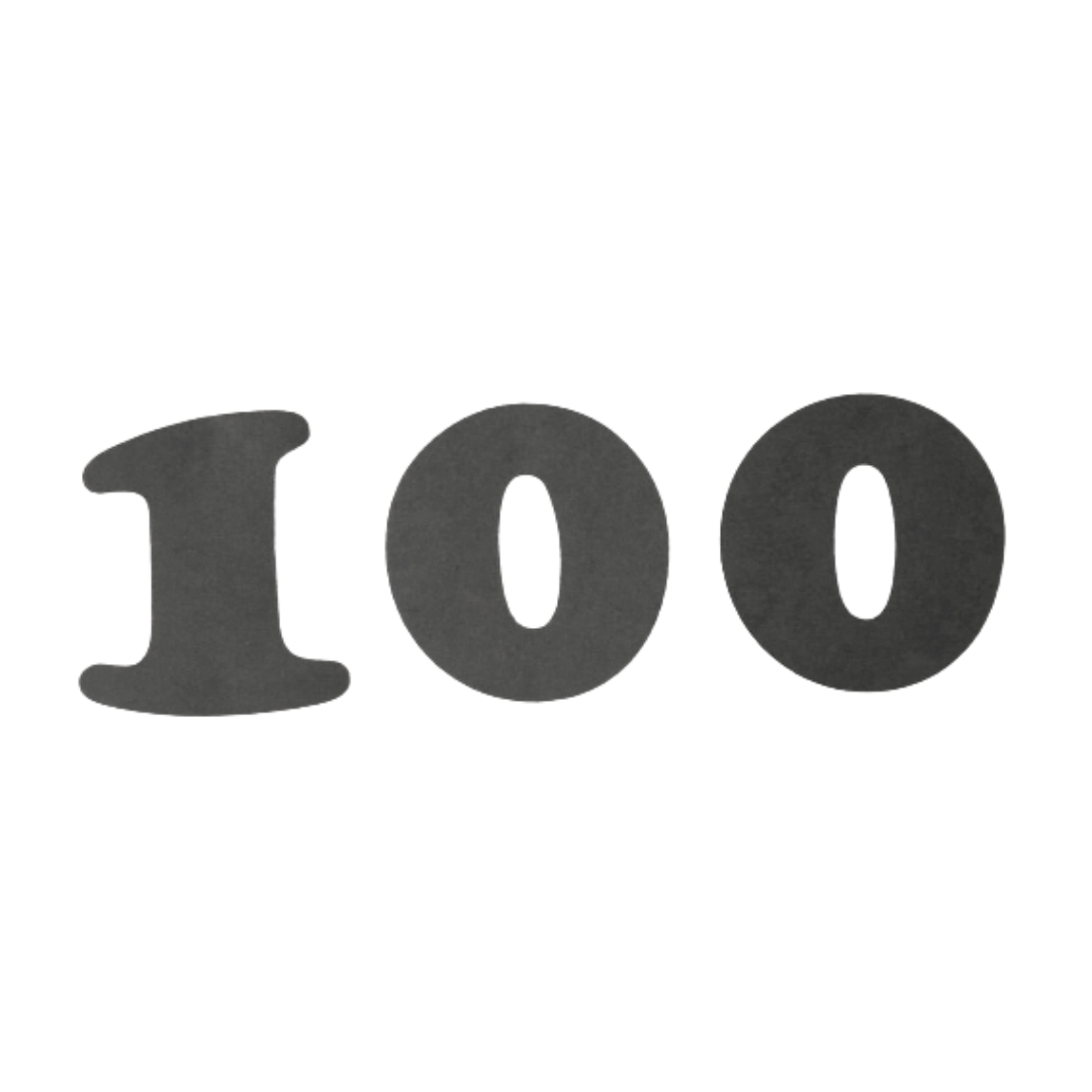 100シール（丸文字）