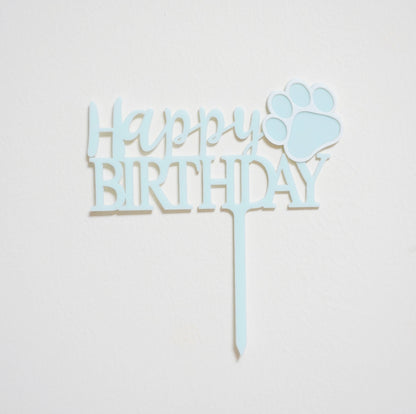 Happy Birthday cake topper (paw)