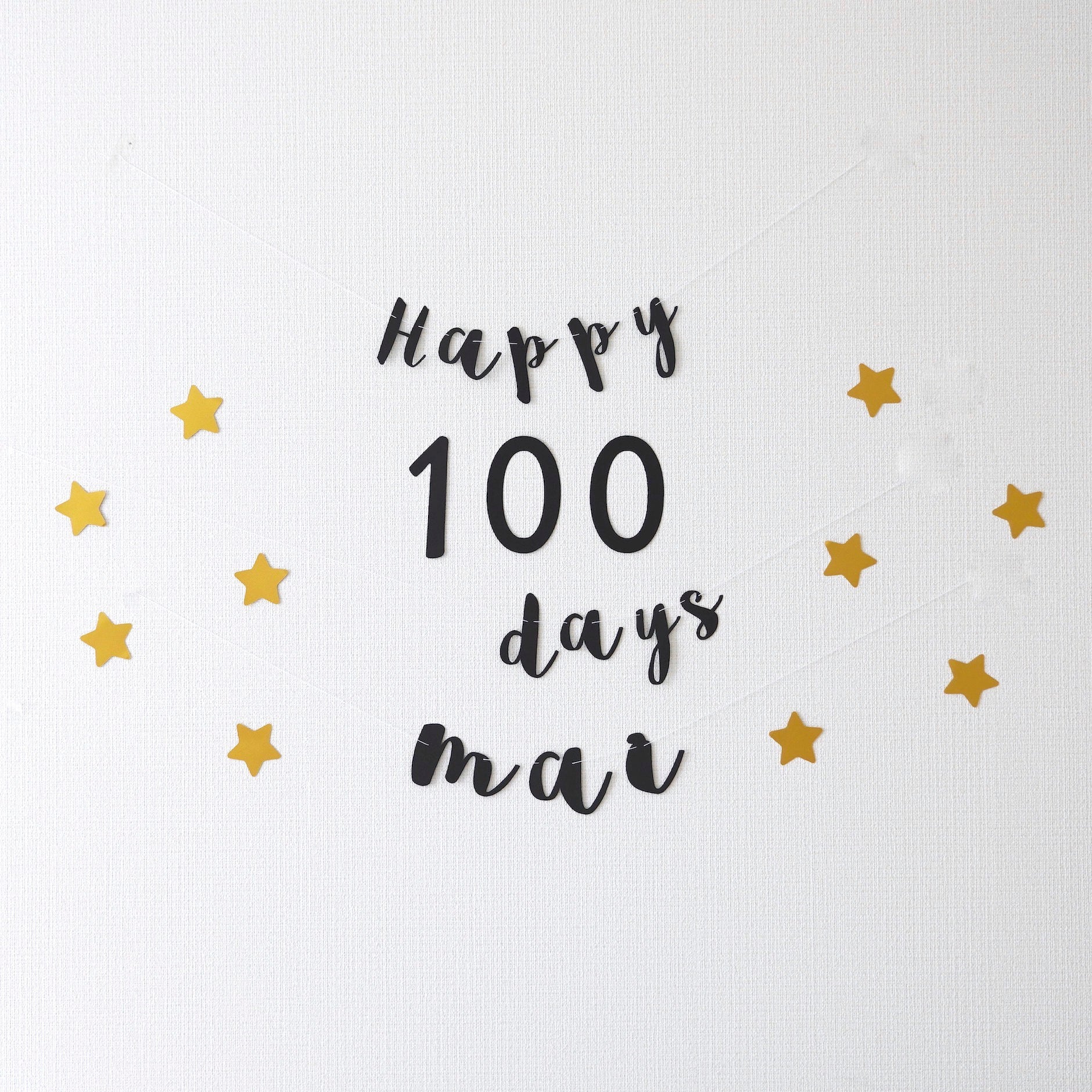 100日祝い用ガーランドセット（お名前付き・筆記体）