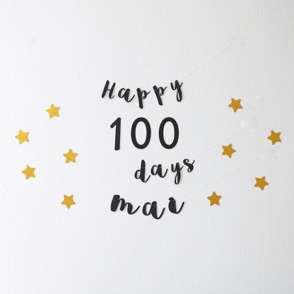 100th day celebration garland set (with name, cursive)
